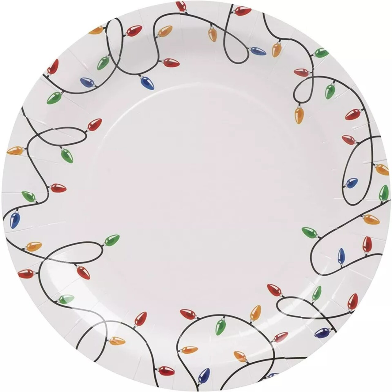 24x Christmas Light Decor Dinnerware Sets with Paper Plates Cutlery Cups Napkins